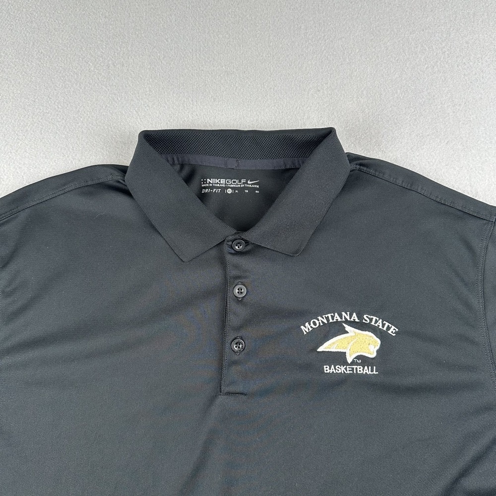 Nike Golf Men's Montana State Basketball Black Dri-FIT Polo Shirt Size XL - Picture 3 of 12